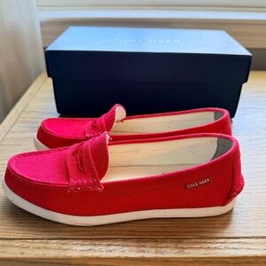 Cole Haan Red Slip on boat shoes
